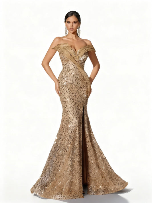 Stalluxe | Paillettenkleid mit Meerjungfrauen-Saum XL