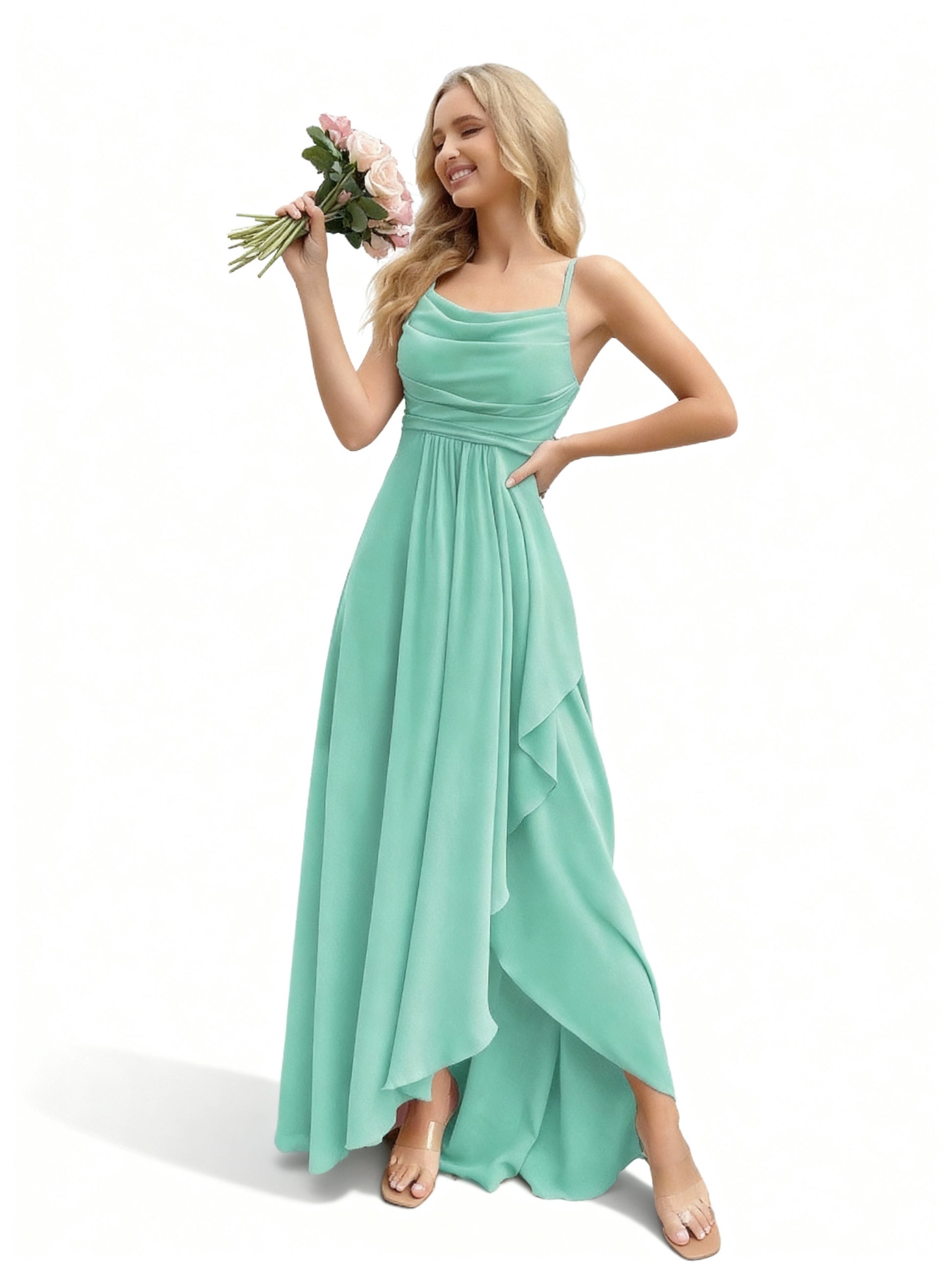 Stalluxe | Brautjungfernkleid mit Wasserfallausschnitt