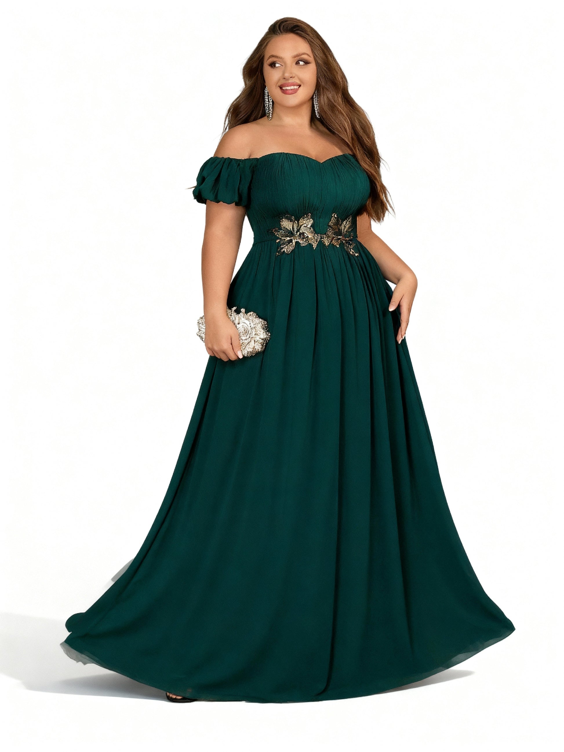 Stalluxe | Elegantes Schulterfreies Brautjungfernkleid mit Applikationen