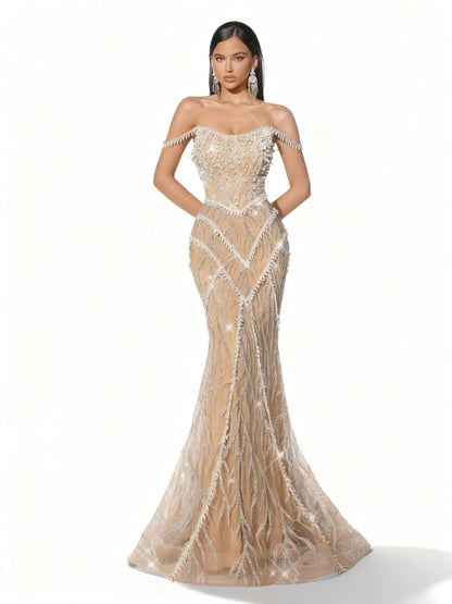 Stalluxe | Paillettenbesetztes Trägerloses Enges Kleid