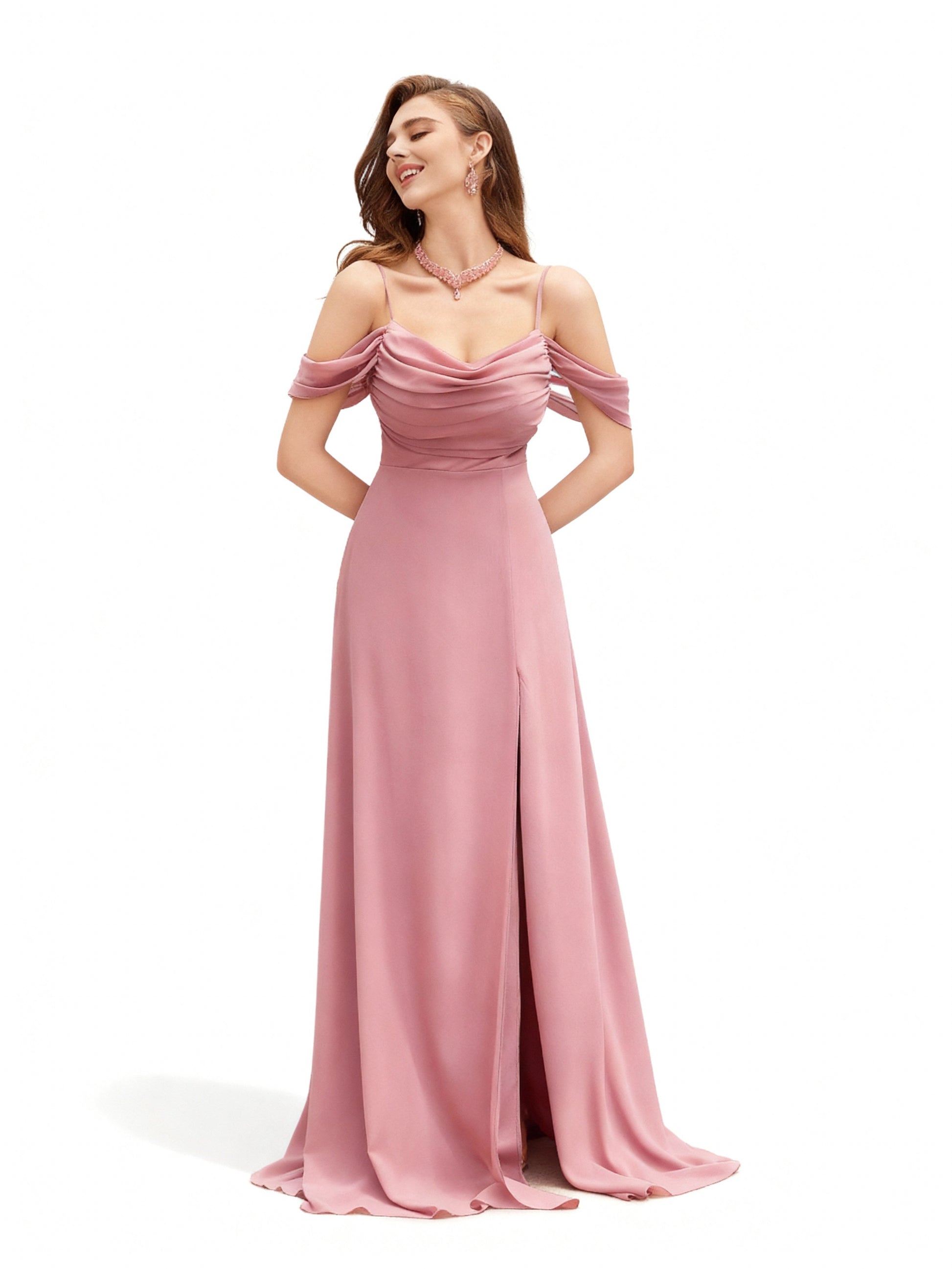 Stalluxe | Faltiges, trägerloses Brautjungfernkleid in schlichtem Design