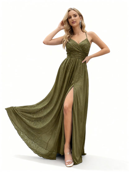 Stalluxe | Faltenkleid mit Hohem Schlitz für Brautjungfern