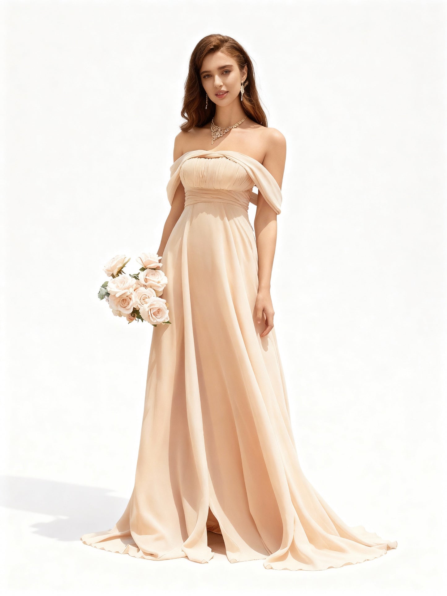 Stalluxe | Romantisches rückenfreies Brautjungfernkleid