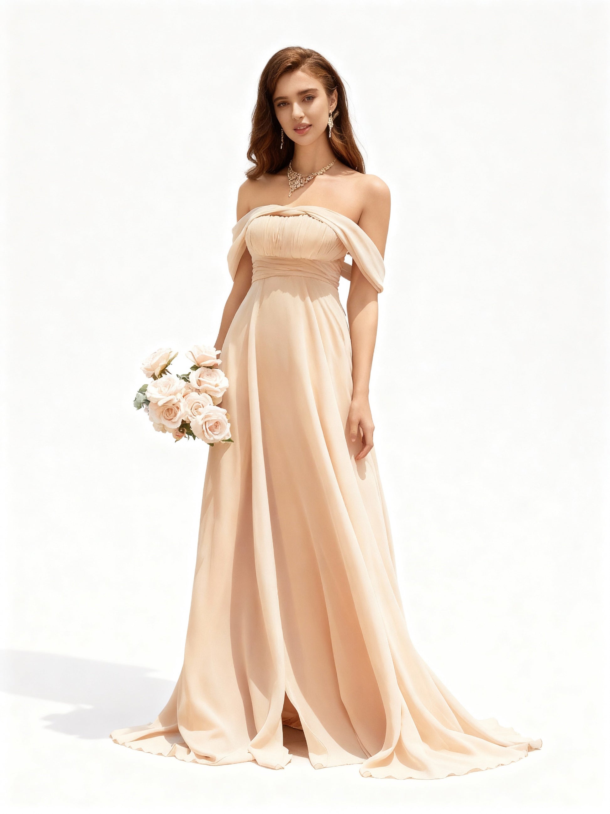 Stalluxe | Romantisches rückenfreies Brautjungfernkleid