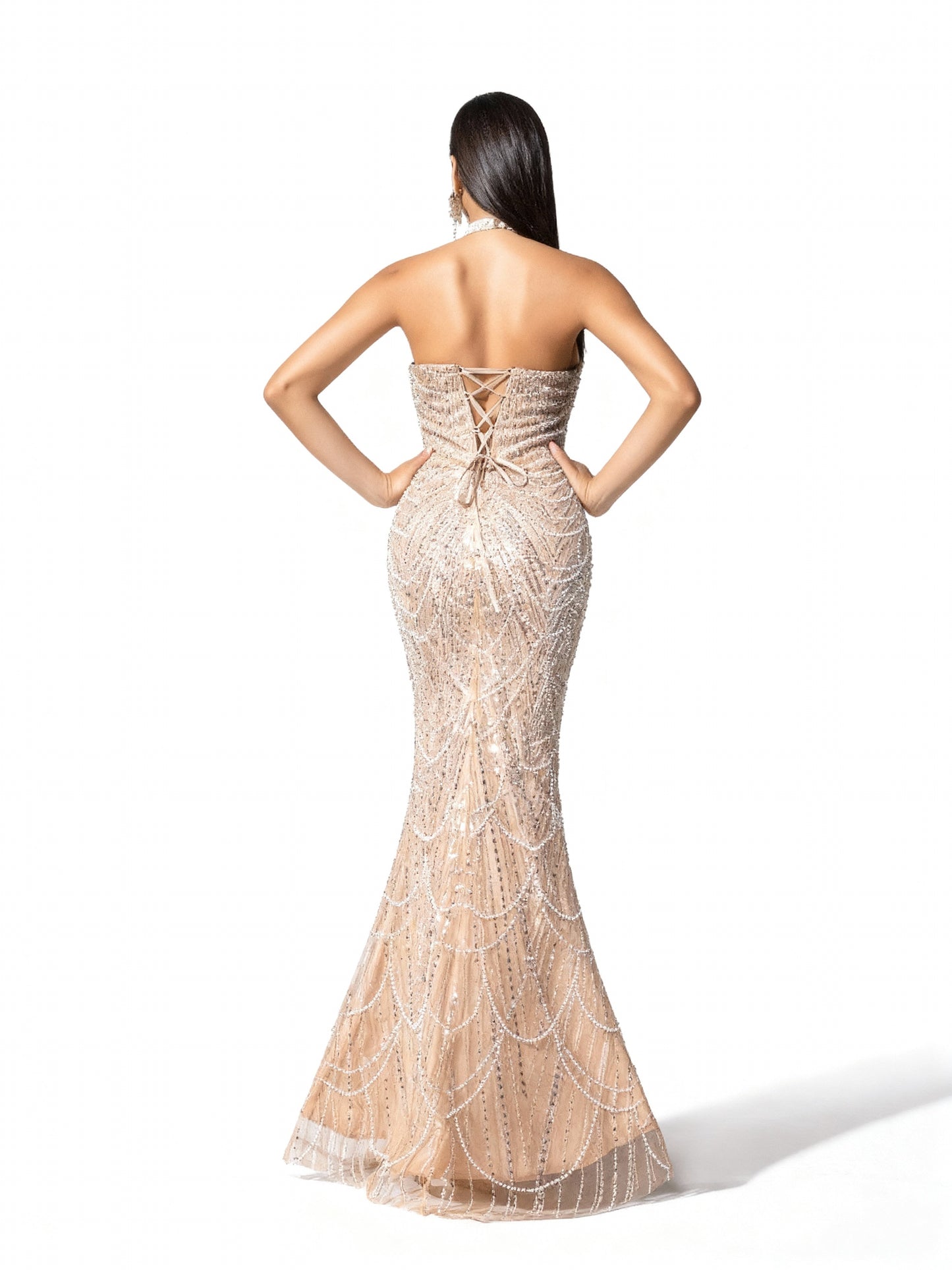 Stalluxe | Rückenausschnittkleid mit Meerjungfrauen-Saum