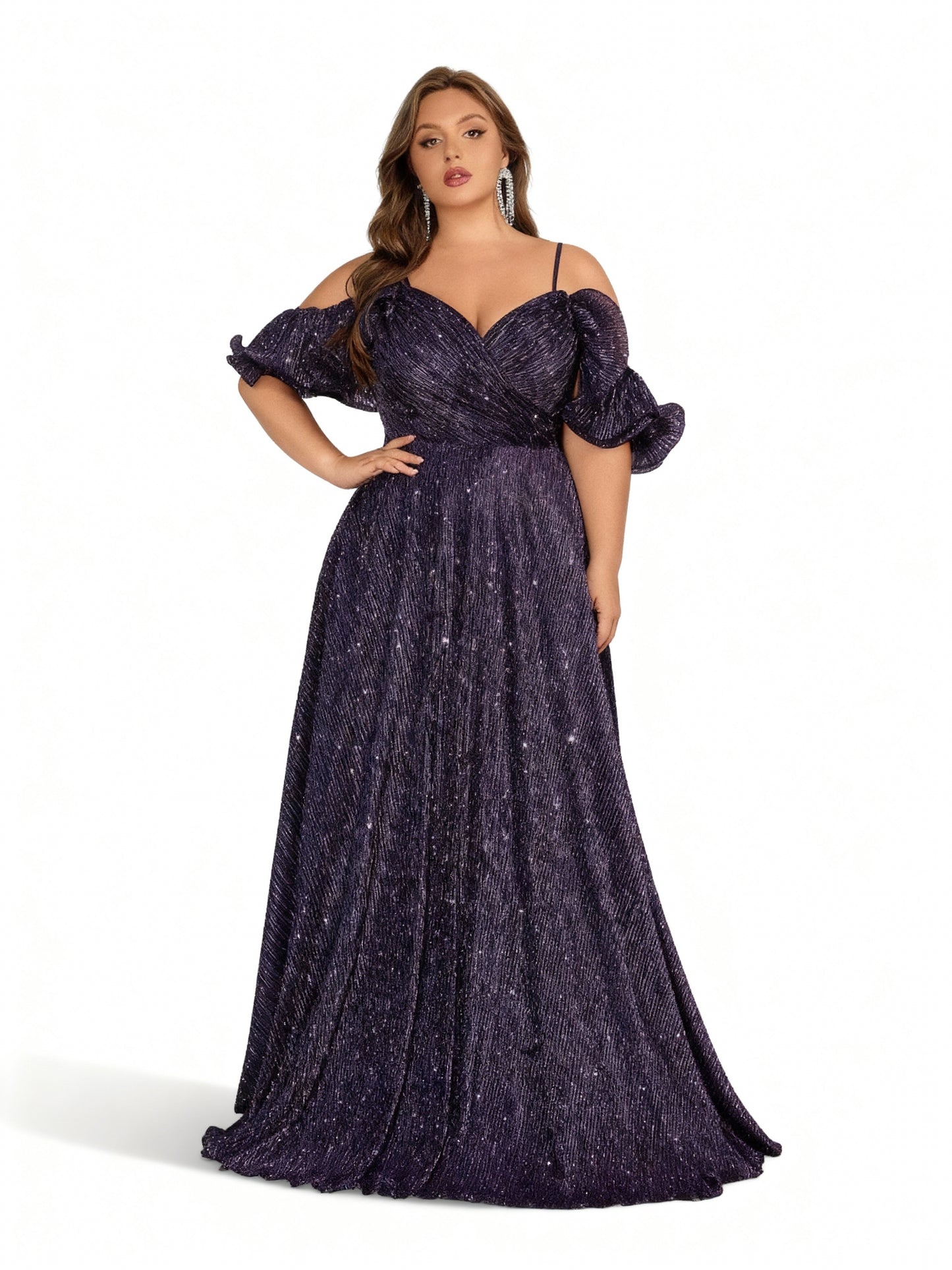 Stalluxe | Lila Schulterfreies Neckholder-Kleid