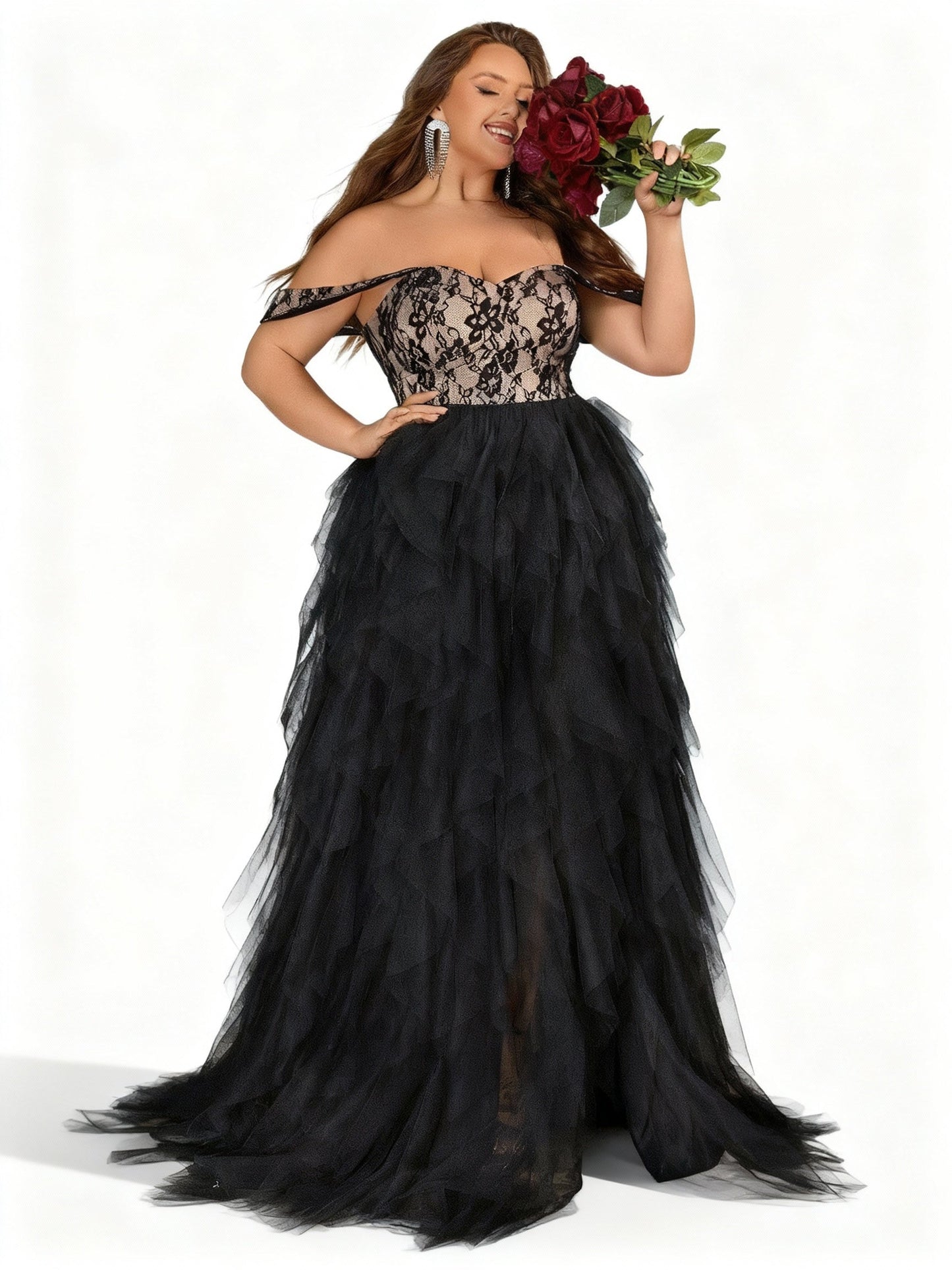 Stalluxe | Spitzenkleid mit Einer Schulter und Schlitz