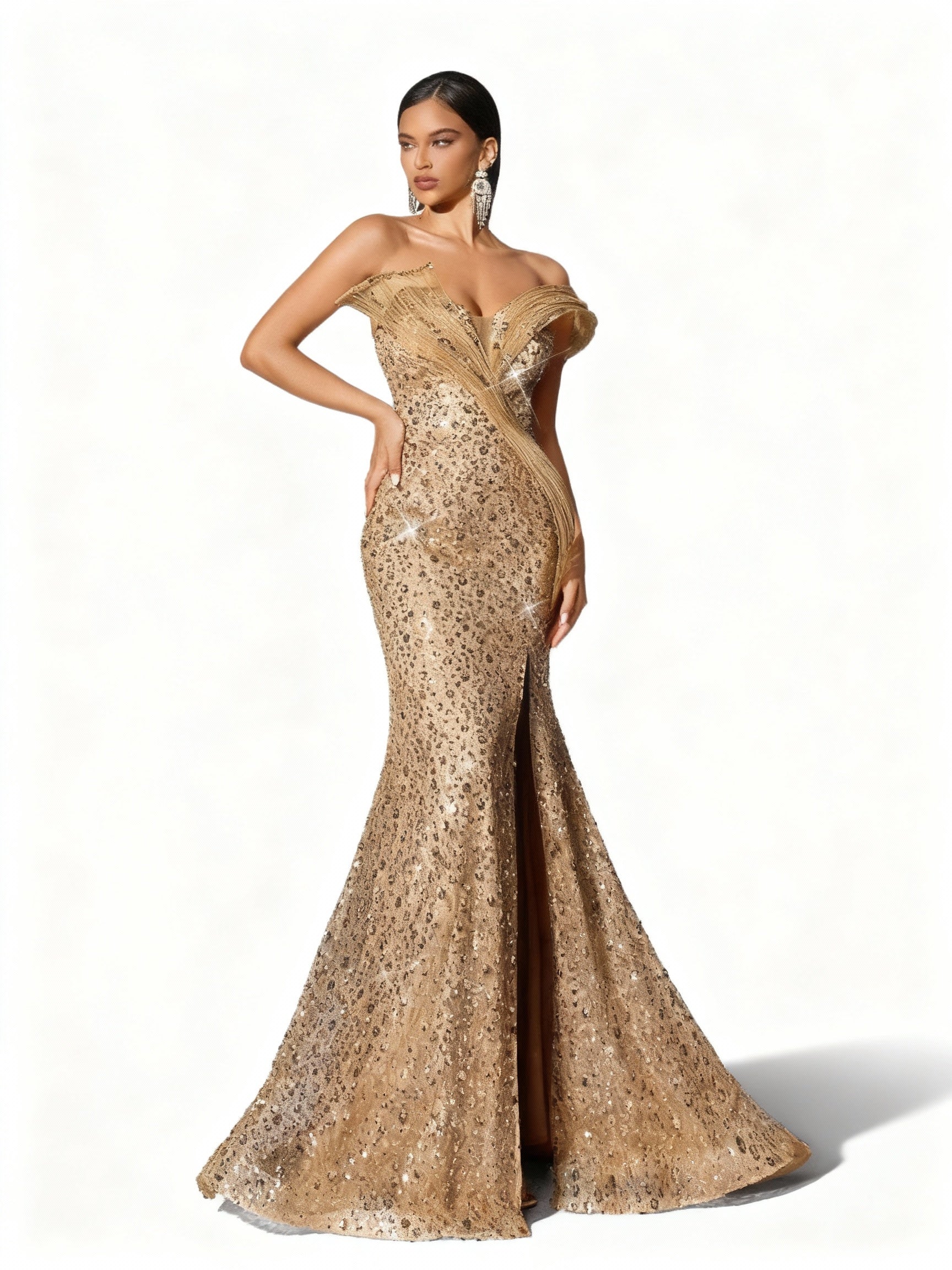 Stalluxe | Paillettenkleid mit Meerjungfrauen-Saum