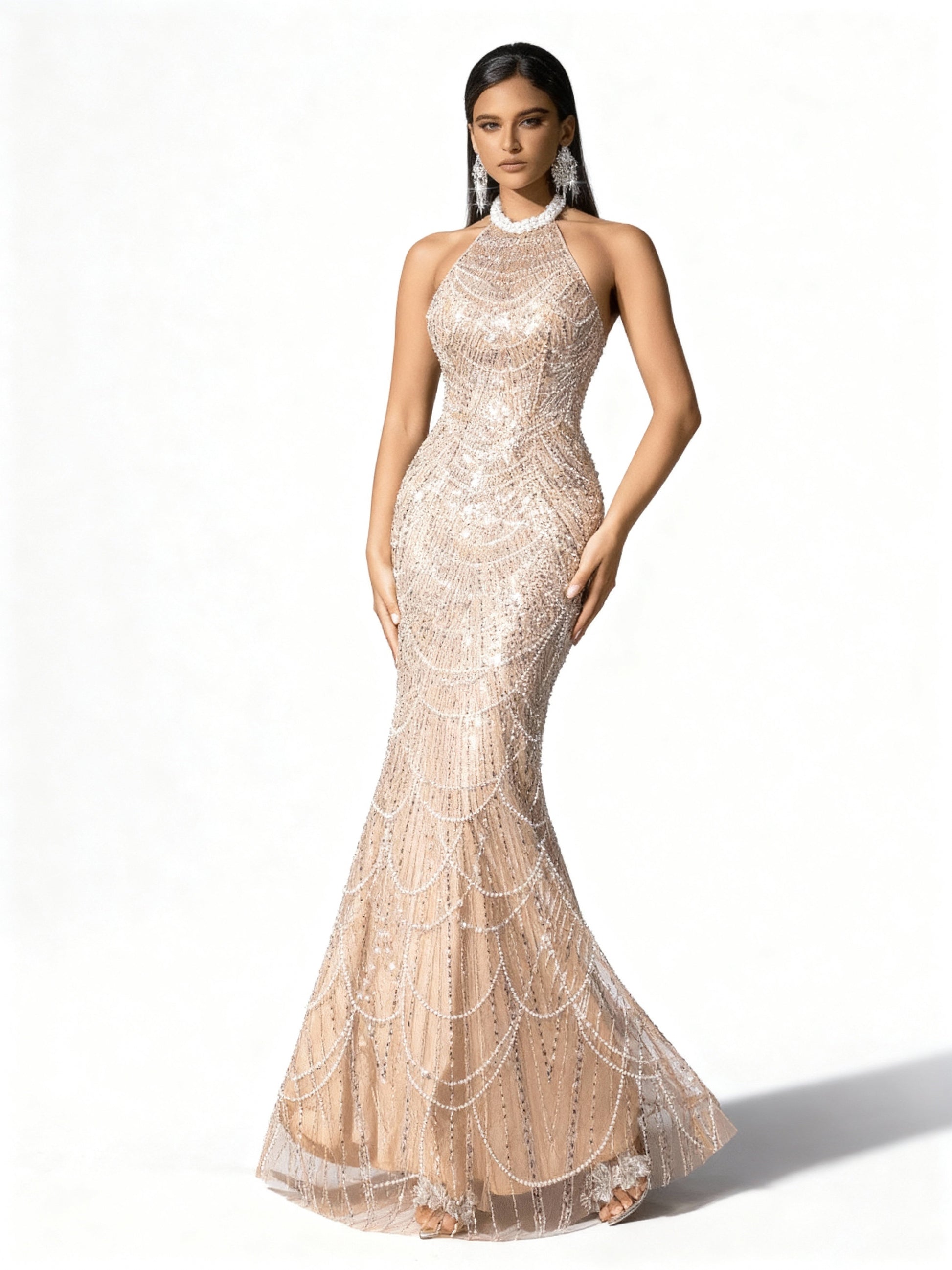 Stalluxe | Rückenausschnittkleid mit Meerjungfrauen-Saum