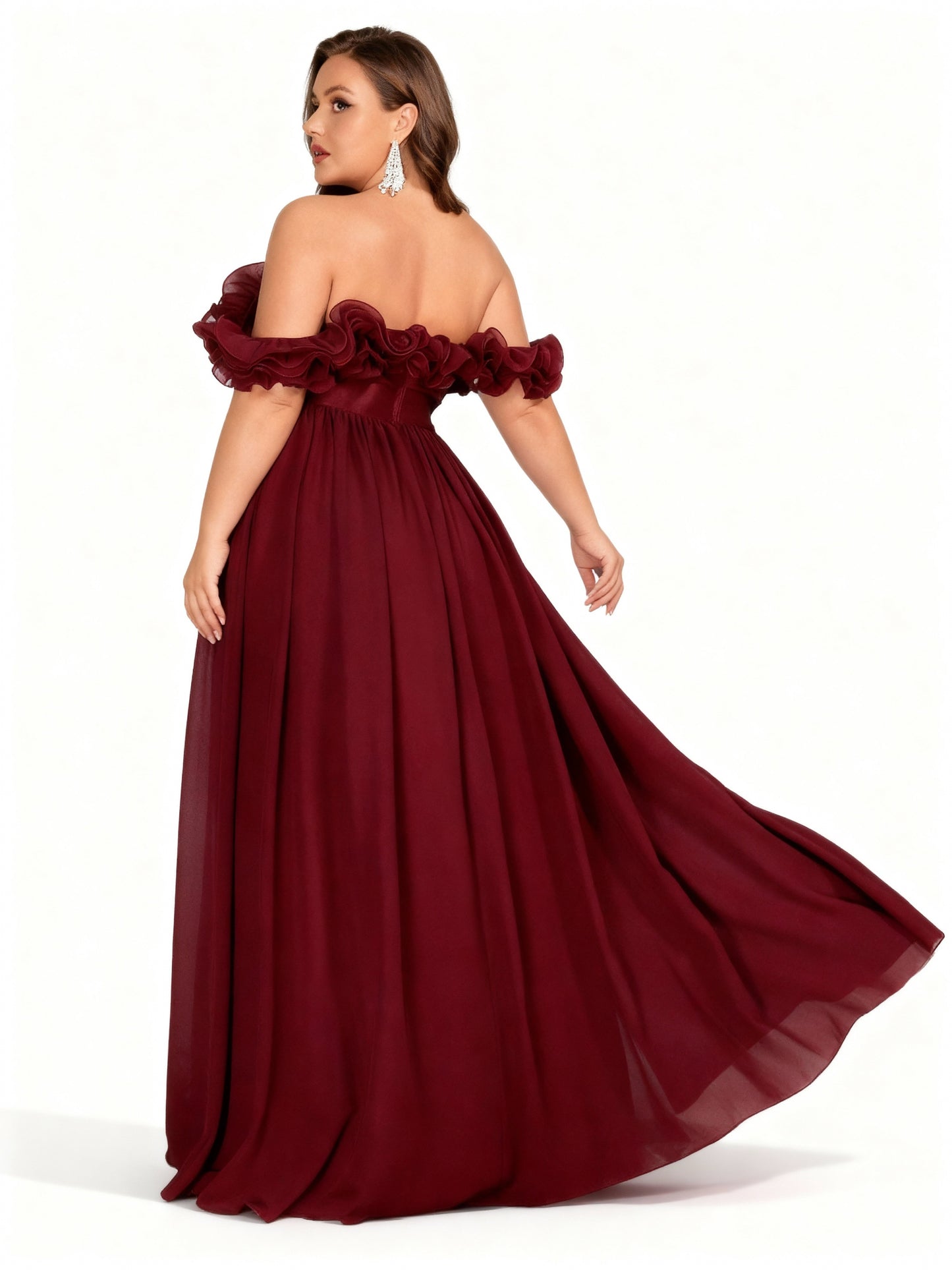 Stalluxe | Schulterfreies Blumenkleid in Großen Größen