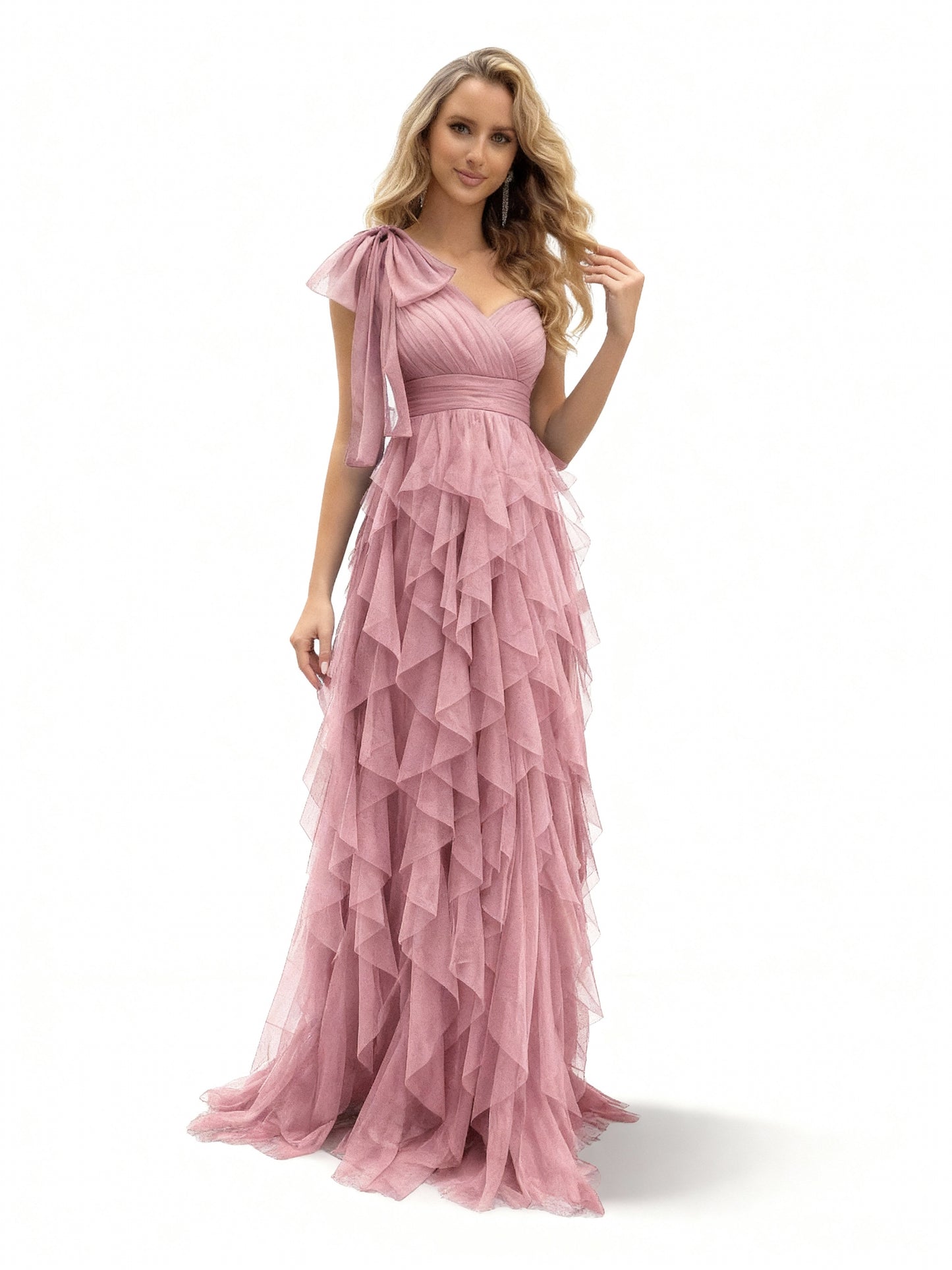 Stalluxe | Ärmelloses Kleid mit Asymmetrischem Ausschnitt Rosa