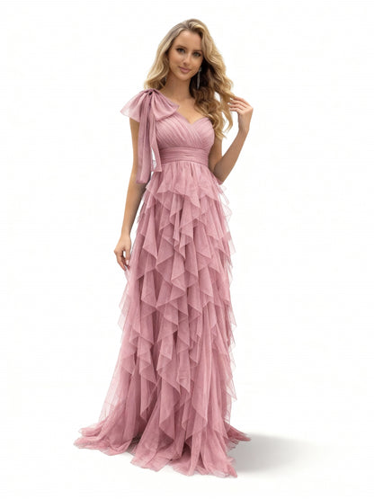 Stalluxe | Ärmelloses Kleid mit Asymmetrischem Ausschnitt Rosa