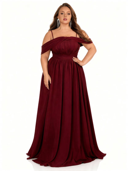 Stalluxe | Trägerloses Chiffon-Brautjungfernkleid in eleganter Unifarbe