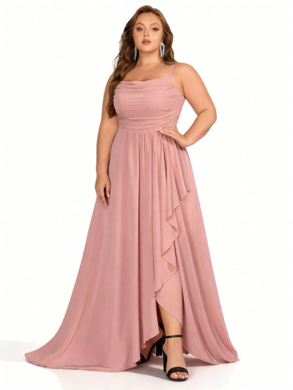 Stalluxe | Halter-Brautjungfernkleid aus Chiffon