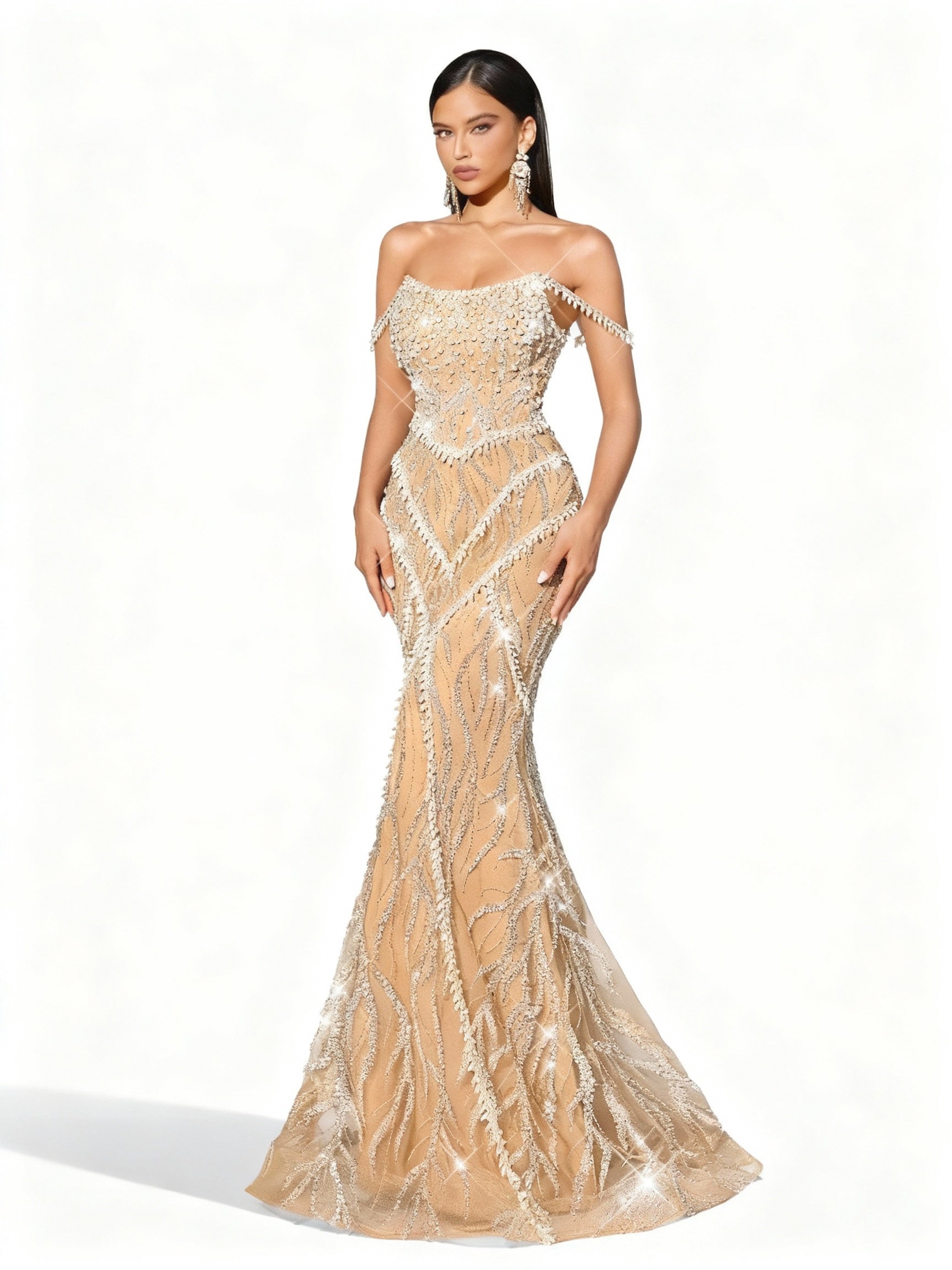 Stalluxe | Paillettenbesetztes Trägerloses Enges Kleid