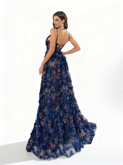 Stalluxe | Sommerliches Rückenfreies Halterneck Kleid mit Druck und Schlitz