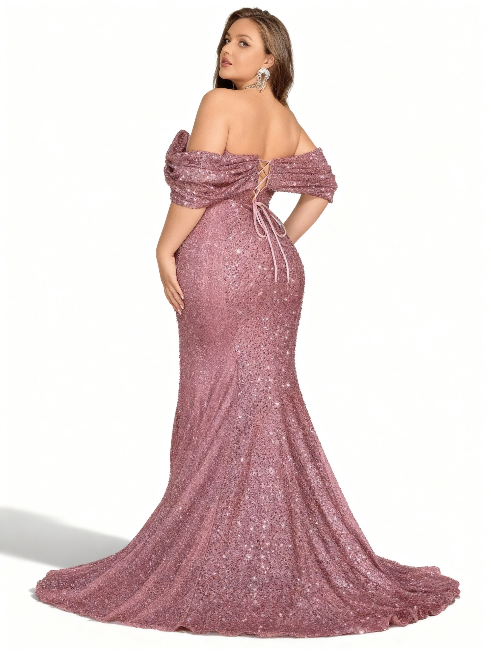 Stalluxe | Paillettenkleid mit Schulterfreiem Schnitt und Fischschwanz