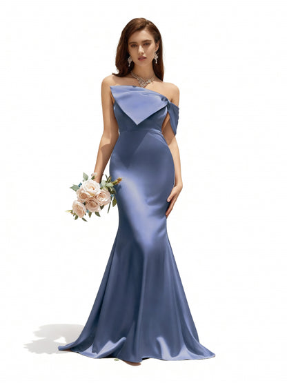 Stalluxe | Nebelblaues Kleid mit Schleife und Schulterfreiem Schnitt XL