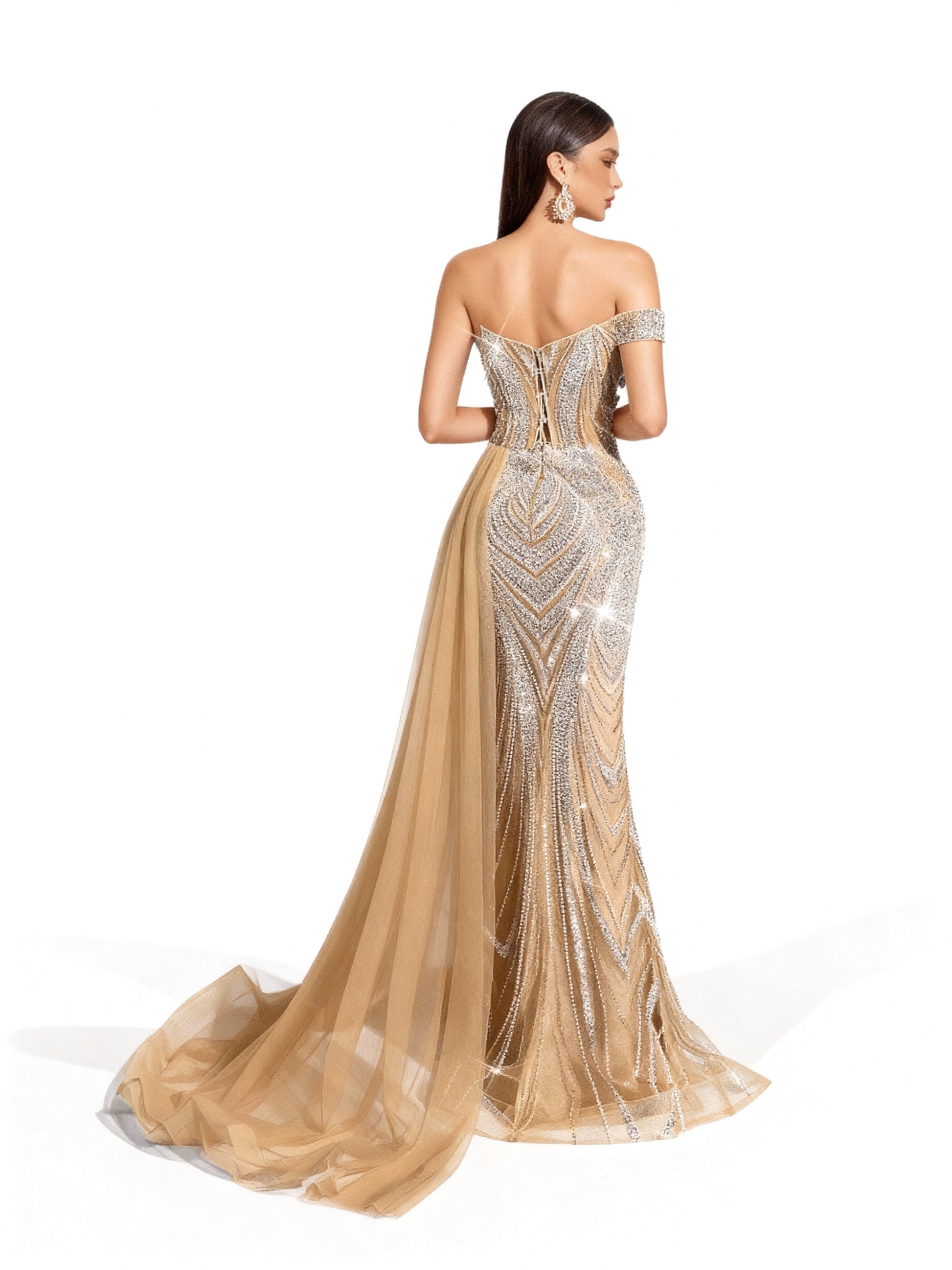 Stalluxe | Trägerloses Paillettenkleid im Meerjungfrauenstil