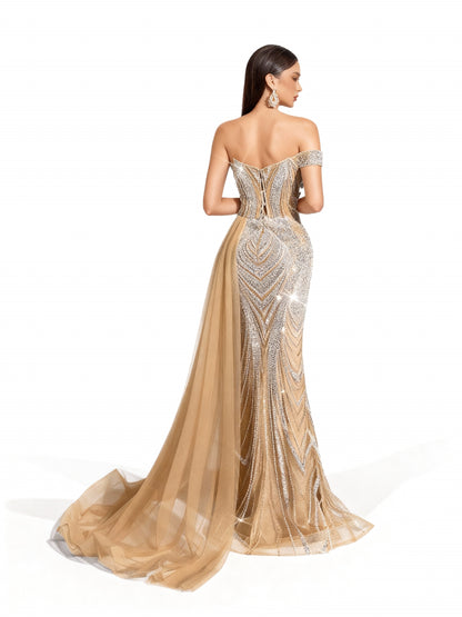 Stalluxe | Trägerloses Paillettenkleid im Meerjungfrauenstil