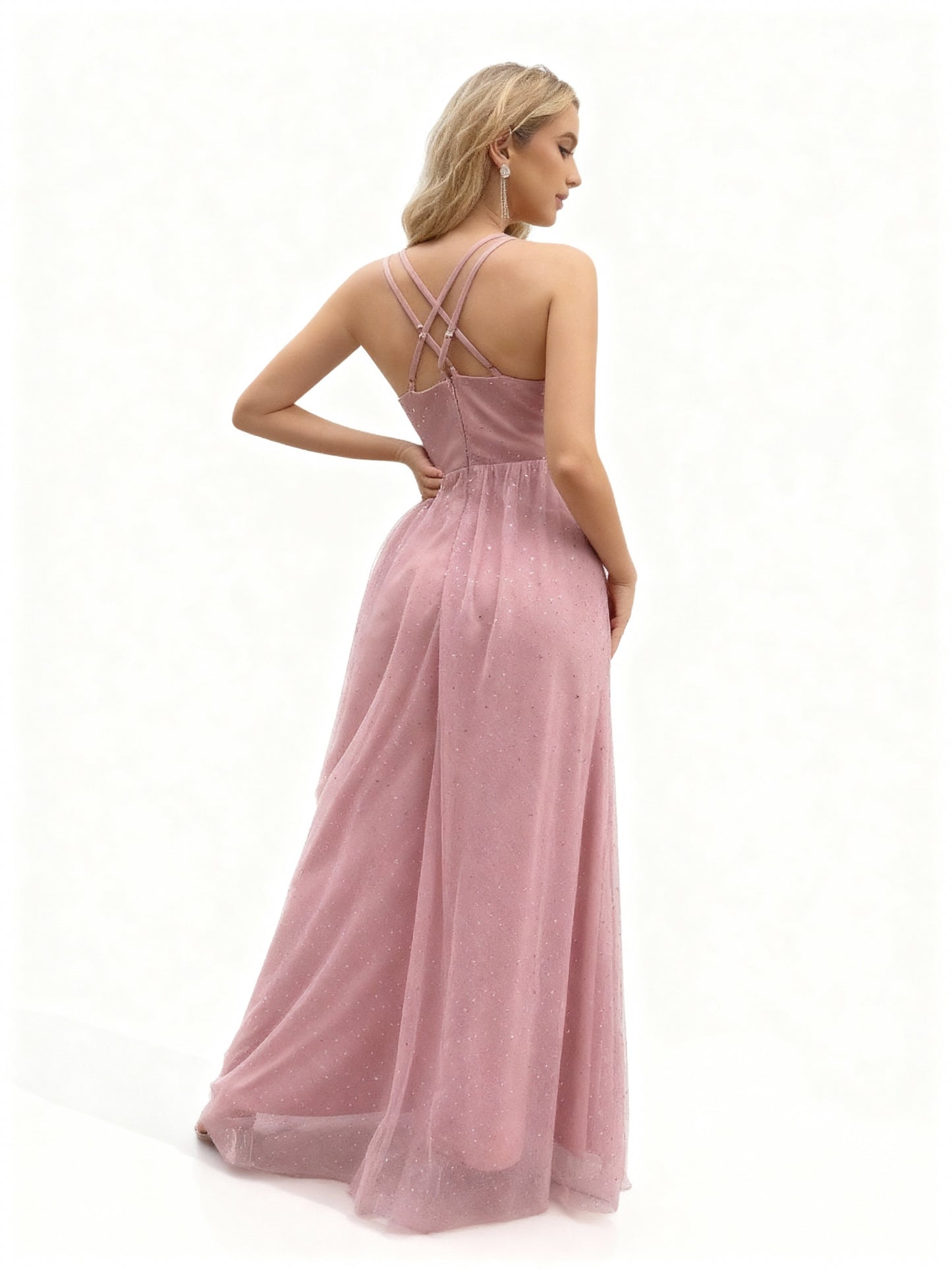 Stalluxe | Paillettenkleid mit Rückenausschnitt und Neckholder