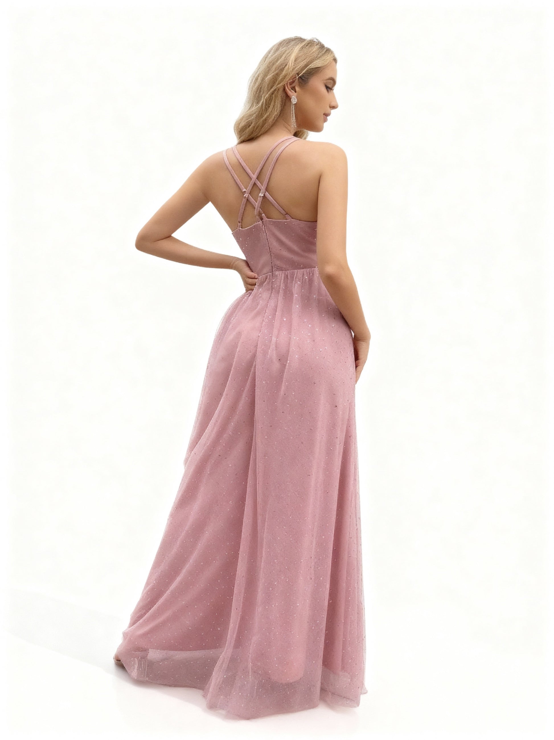 Stalluxe | Paillettenkleid mit Rückenausschnitt und Neckholder