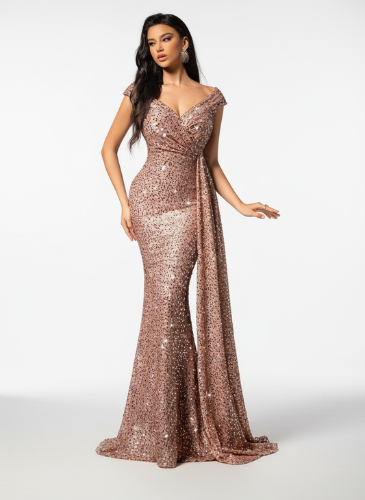 Stalluxe | Sommerliches V-Ausschnitt-Kleid mit Pailletten-Trägern XL