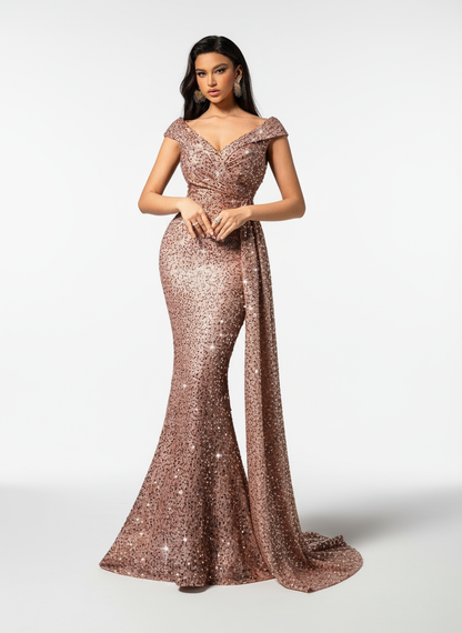 Stalluxe | Sommerliches V-Ausschnitt-Kleid mit Pailletten-Trägern