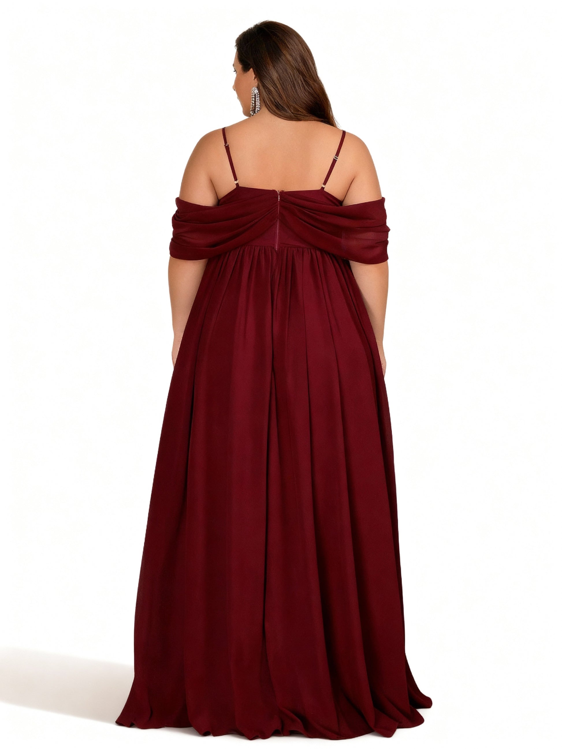 Stalluxe | Trägerloses Chiffon-Brautjungfernkleid in eleganter Unifarbe