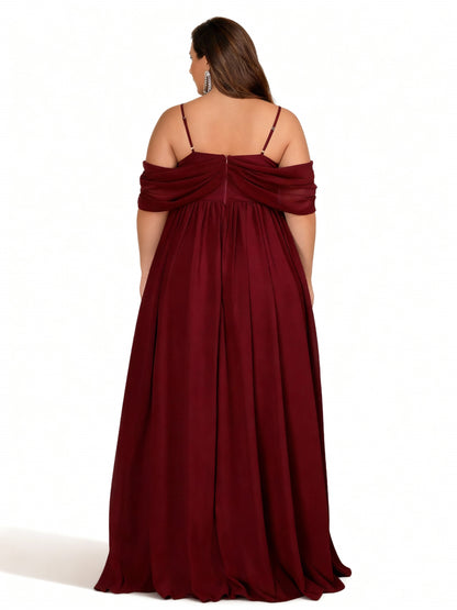 Stalluxe | Trägerloses Chiffon-Brautjungfernkleid in eleganter Unifarbe