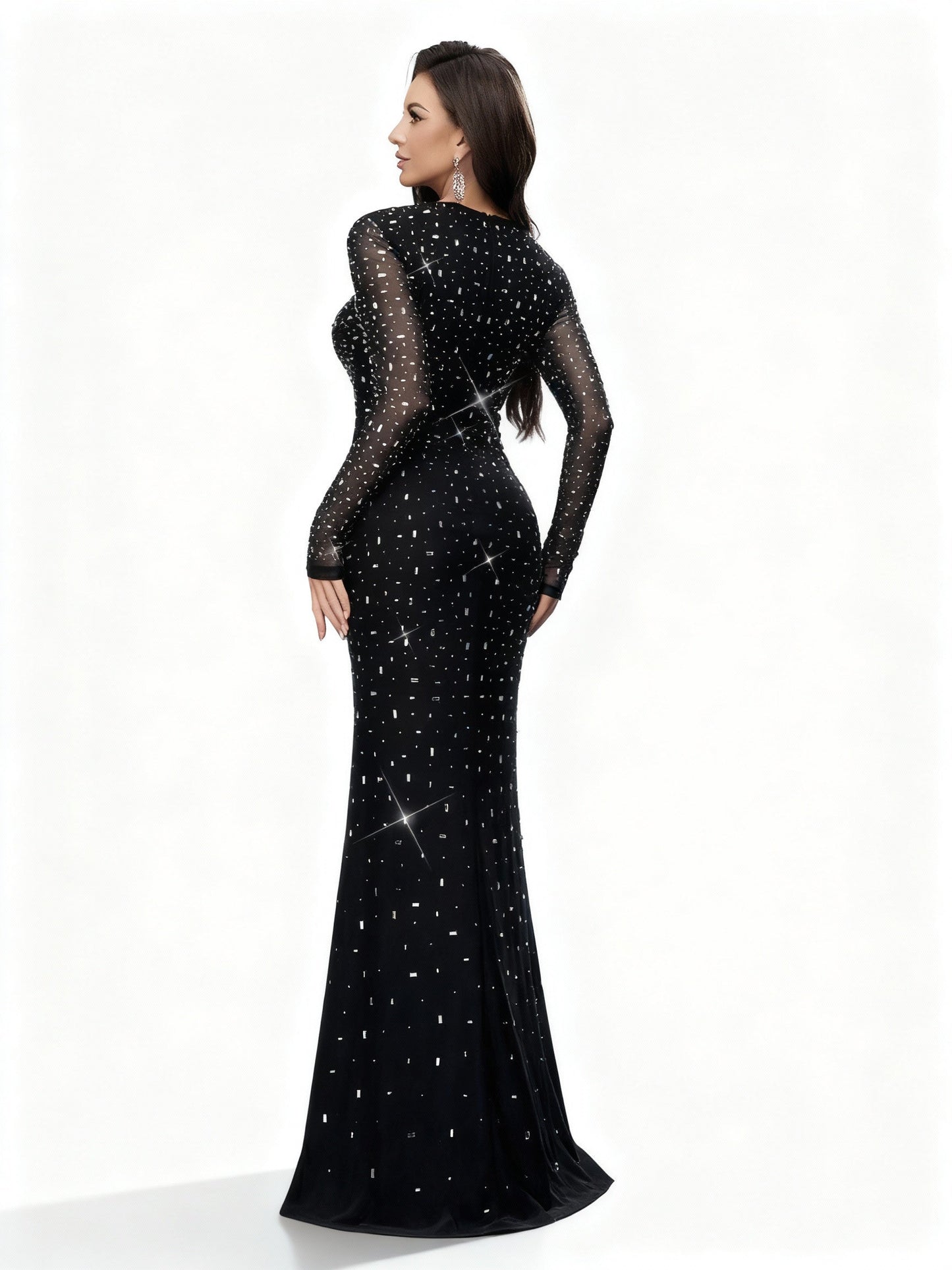 Stalluxe | Klassisches Fishtail Abendkleid mit Strass für Feste