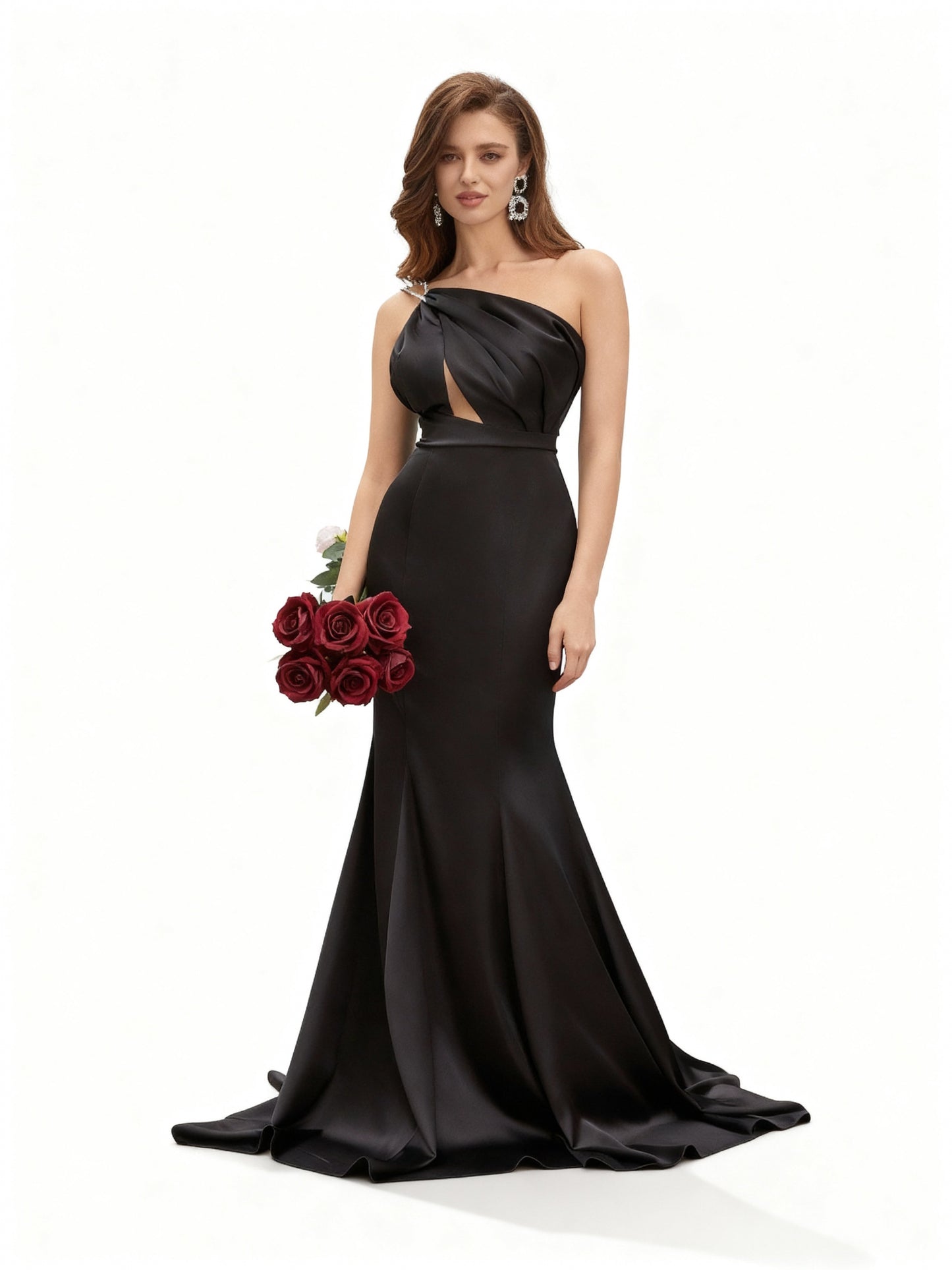 Stalluxe | Schwarzes Kleid mit Einer Schulter und Fischschwanz