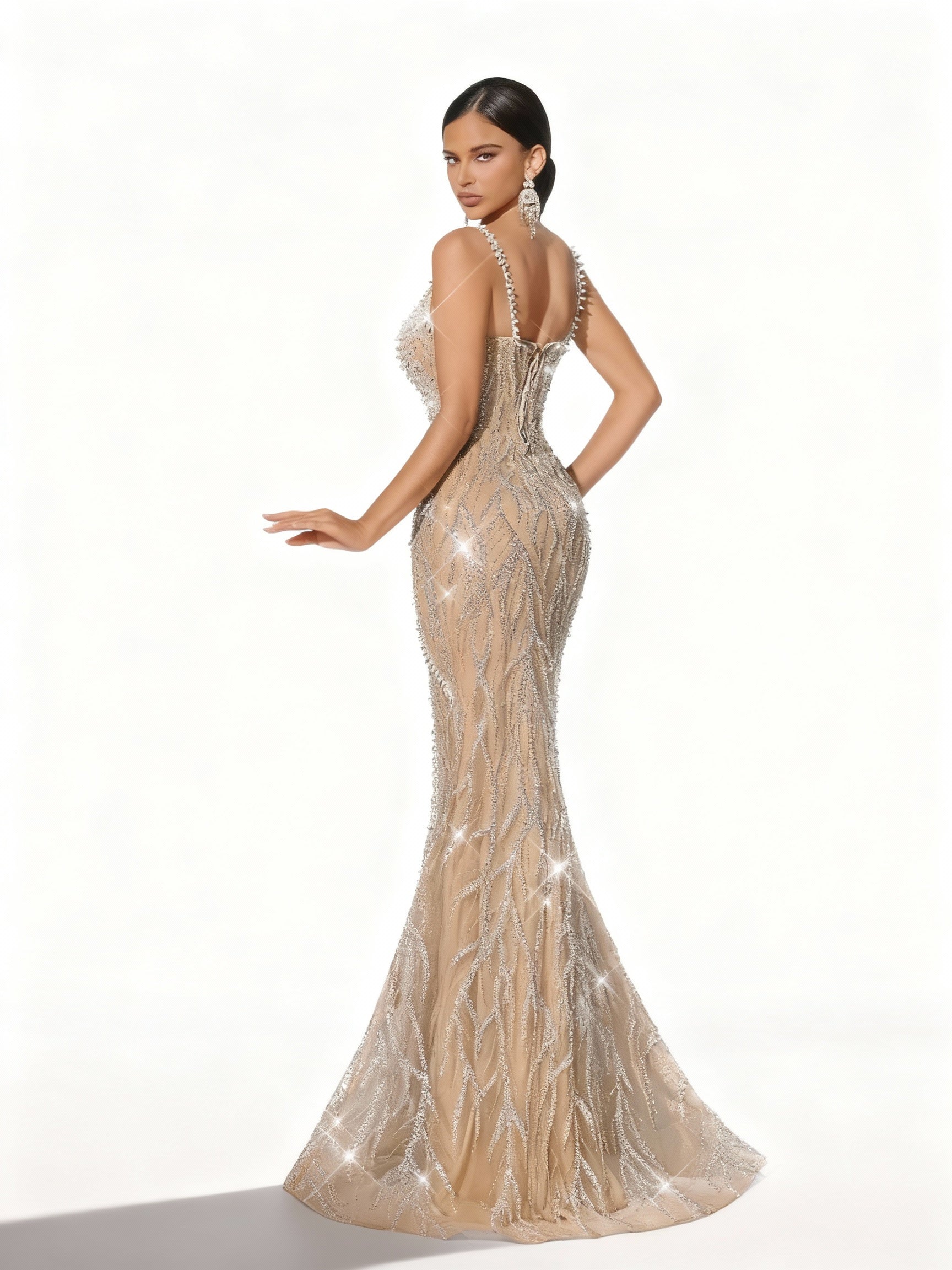 Stalluxe | Paillettenbesetztes Trägerloses Enges Kleid