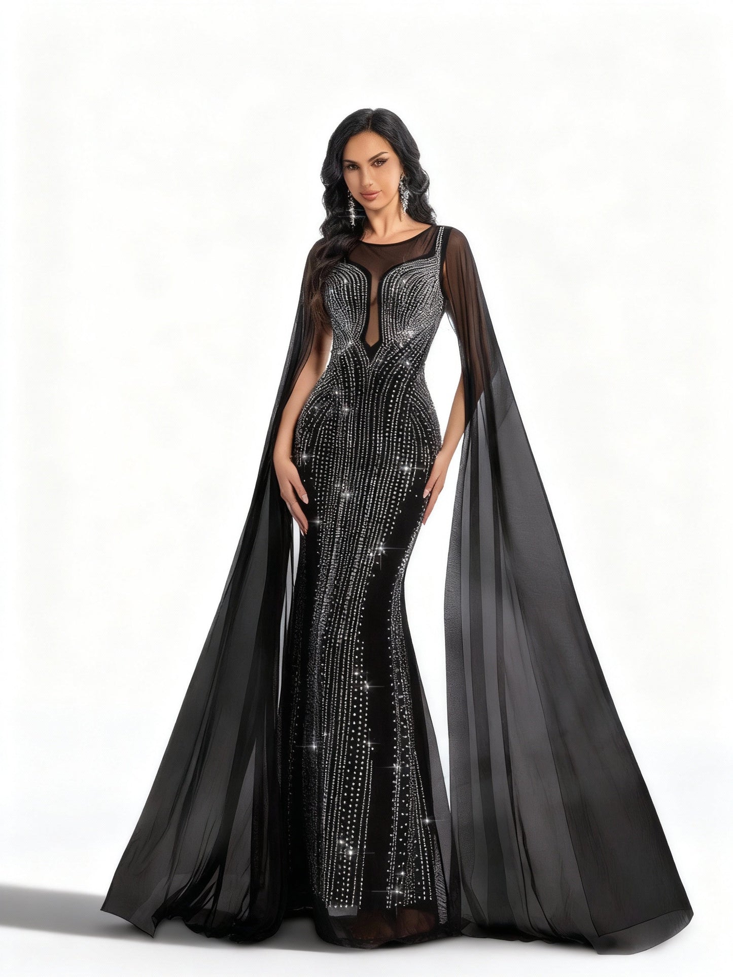 Stalluxe | Schwarzes Paillettenkleid mit Cutouts