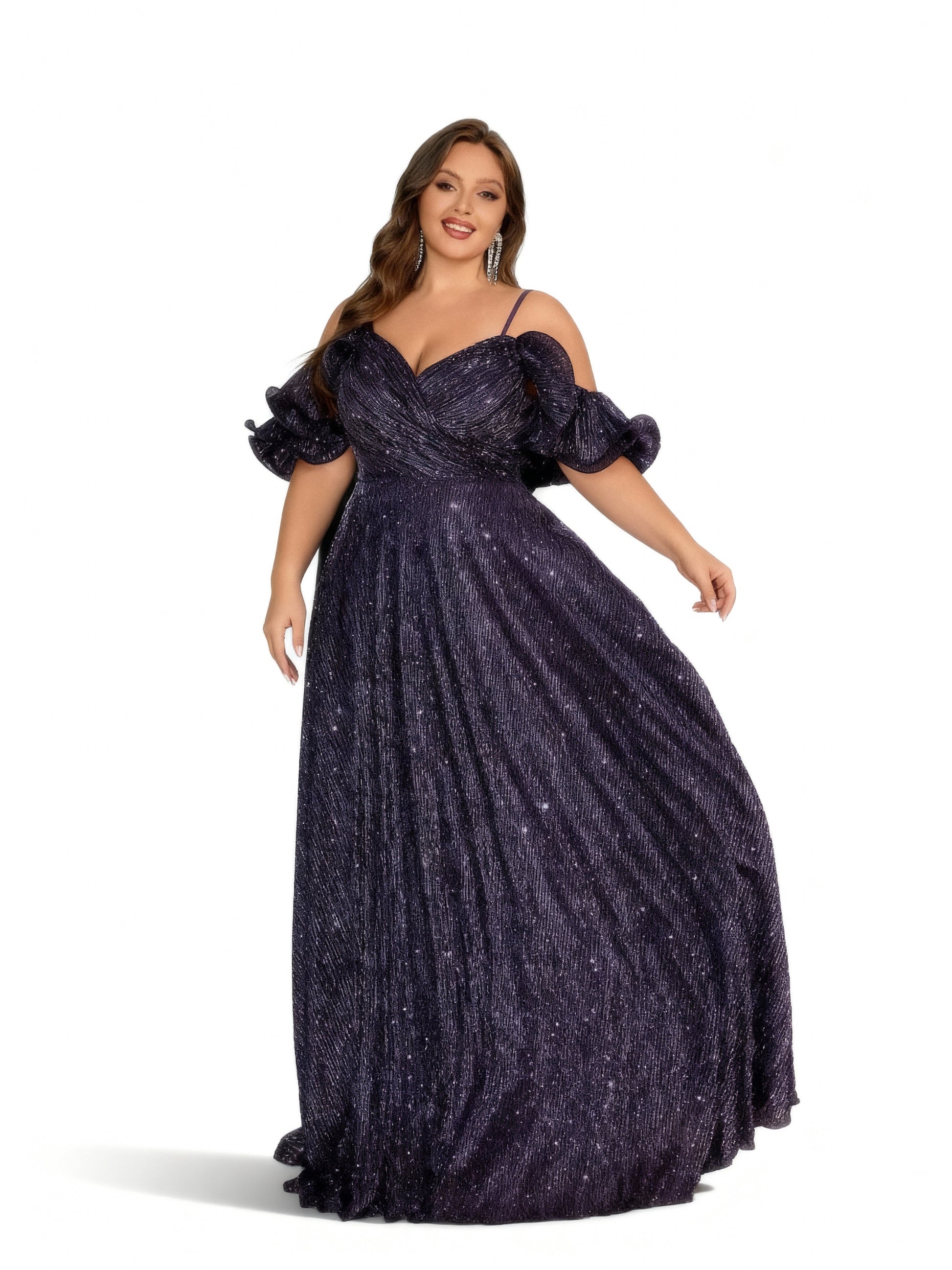 Stalluxe | Lila Schulterfreies Neckholder-Kleid