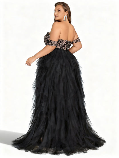 Stalluxe | Spitzenkleid mit Einer Schulter und Schlitz