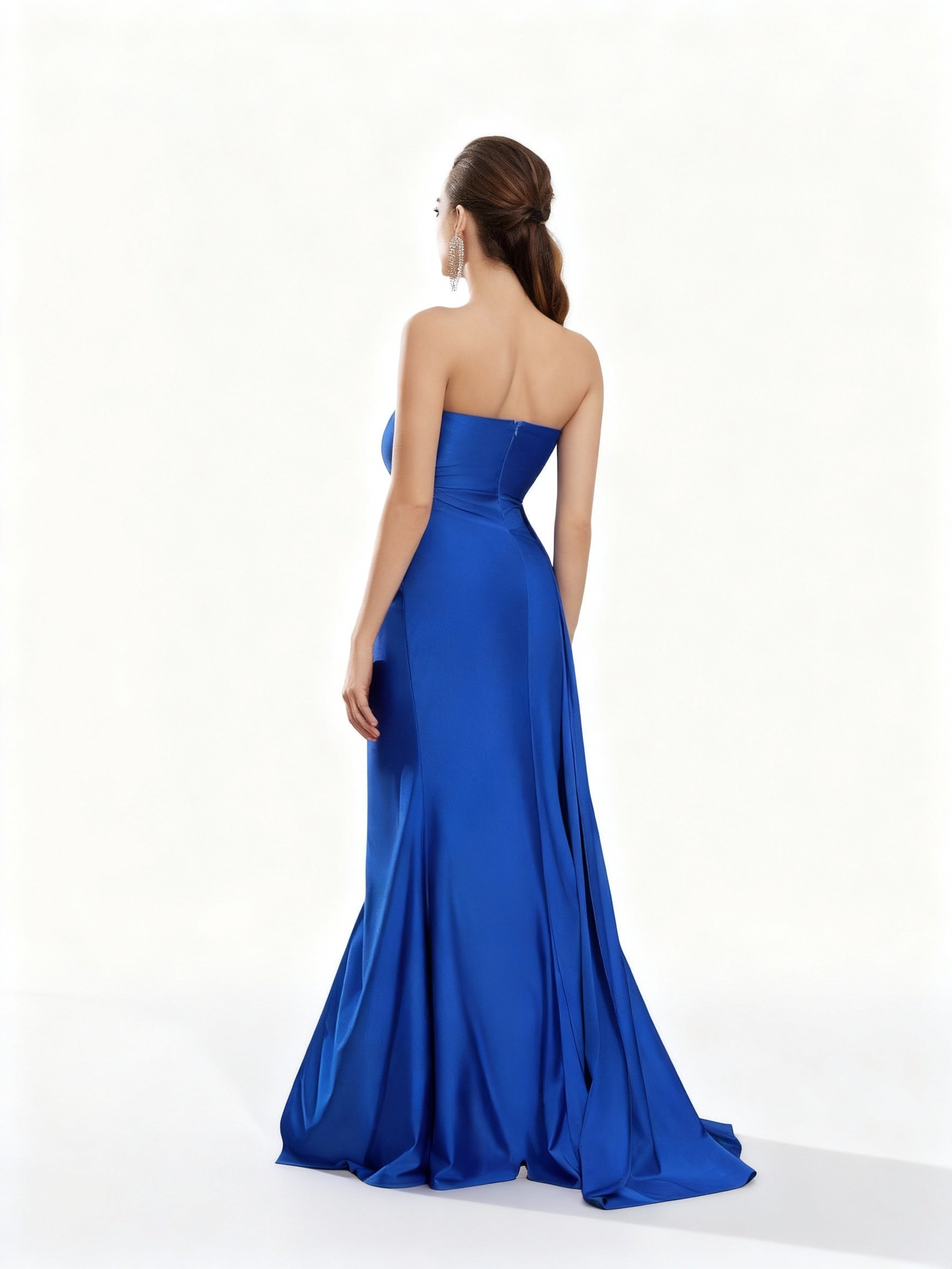 Stalluxe | Trägerloses Unifarbenes Kleid mit Schlitz