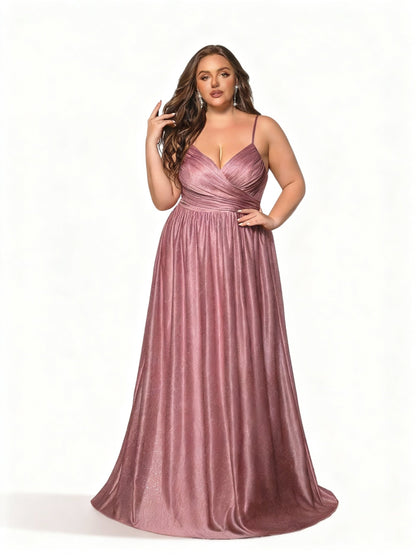 Stalluxe | Kleid in Übergröße in Rosa mit Schlitz für Brautjungfern