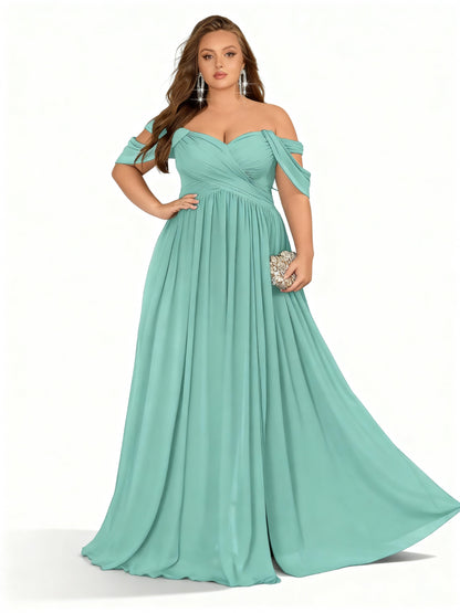 Stalluxe | Chiffon-Brautjungfernkleid in Großen Größen Mintgrün