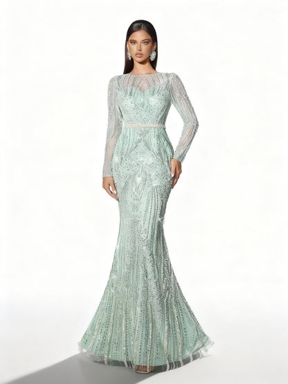 Stalluxe | Paillettenkleid mit Langen Ärmeln und Fischschwanz