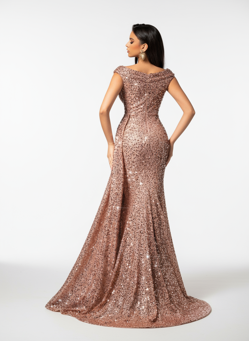 Stalluxe | Sommerliches V-Ausschnitt-Kleid mit Pailletten-Trägern