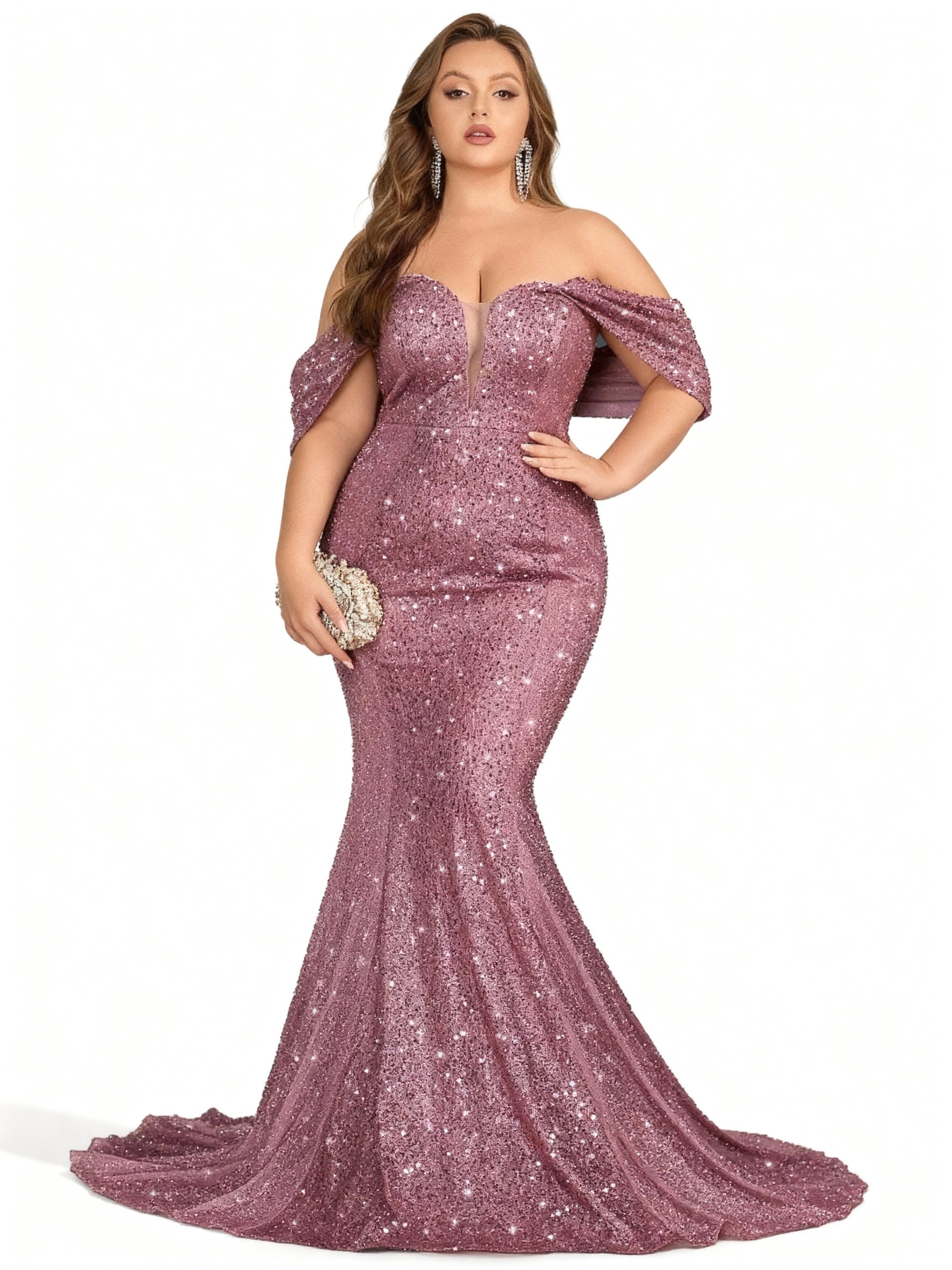 Stalluxe | Paillettenkleid mit Schulterfreiem Schnitt und Fischschwanz