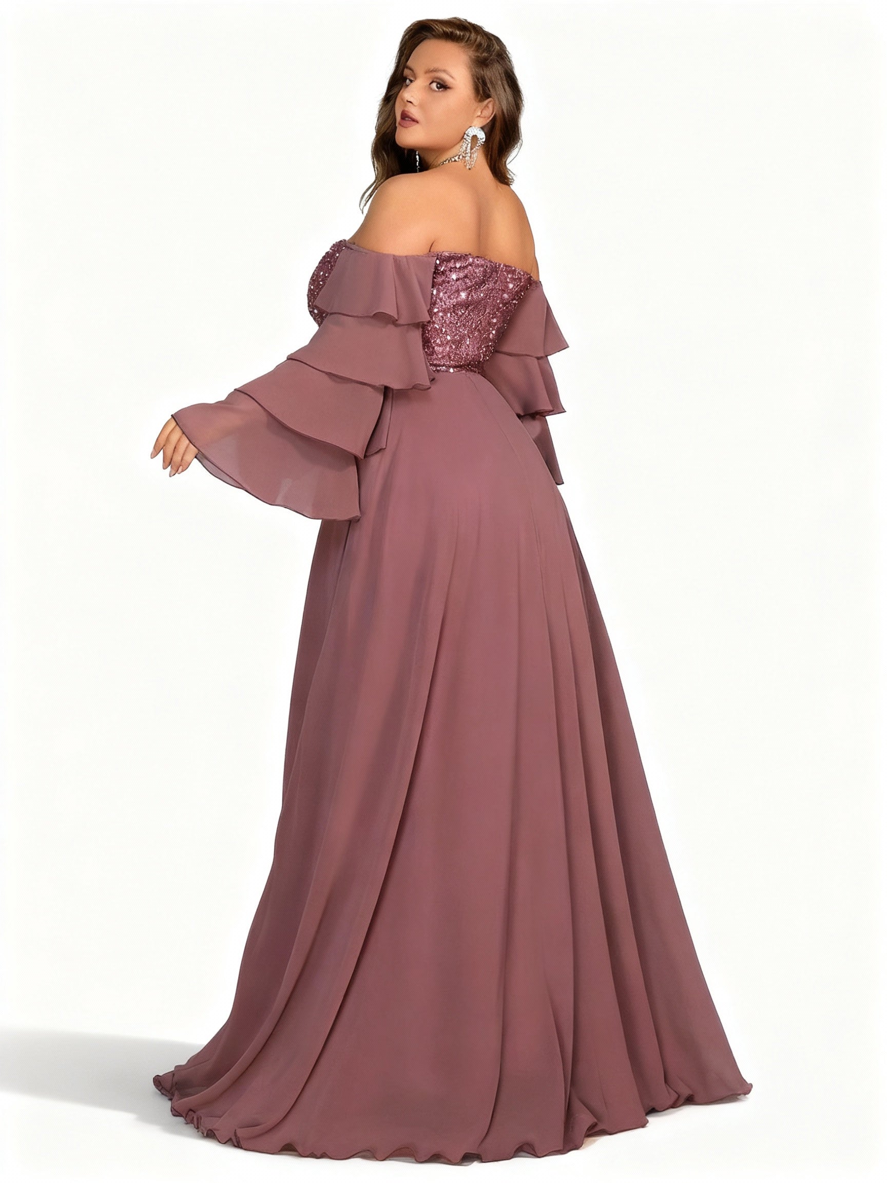 Stalluxe | Glamouröses Schulterfreies Kleid mit Pailletten-Details