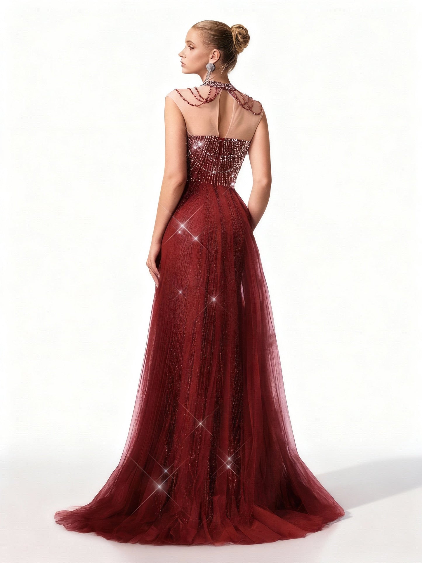 Stalluxe | Charmantes Pailletten-Abendkleid mit Herz-Ausschnitt und Weitem Rock