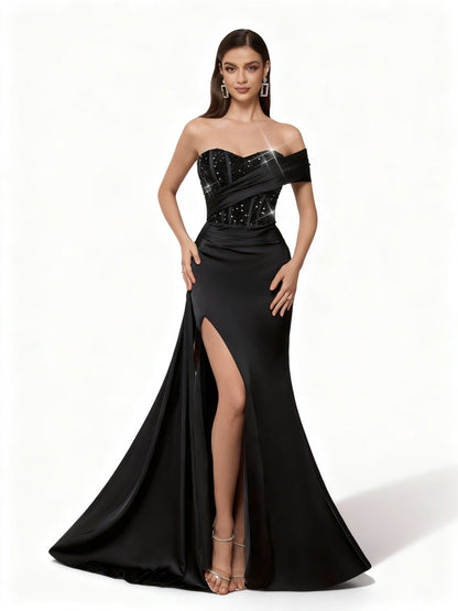 Stalluxe | Elegantes Sommer Pailletten Splicing Abendkleid