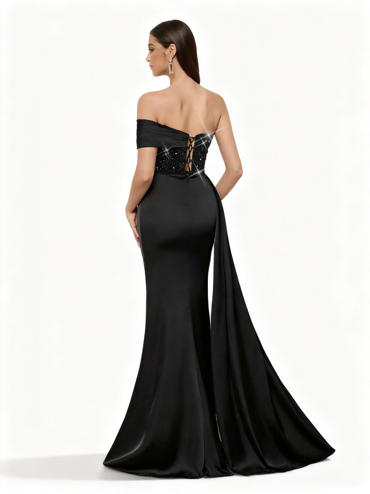 Stalluxe | Elegantes Sommer Pailletten Splicing Abendkleid