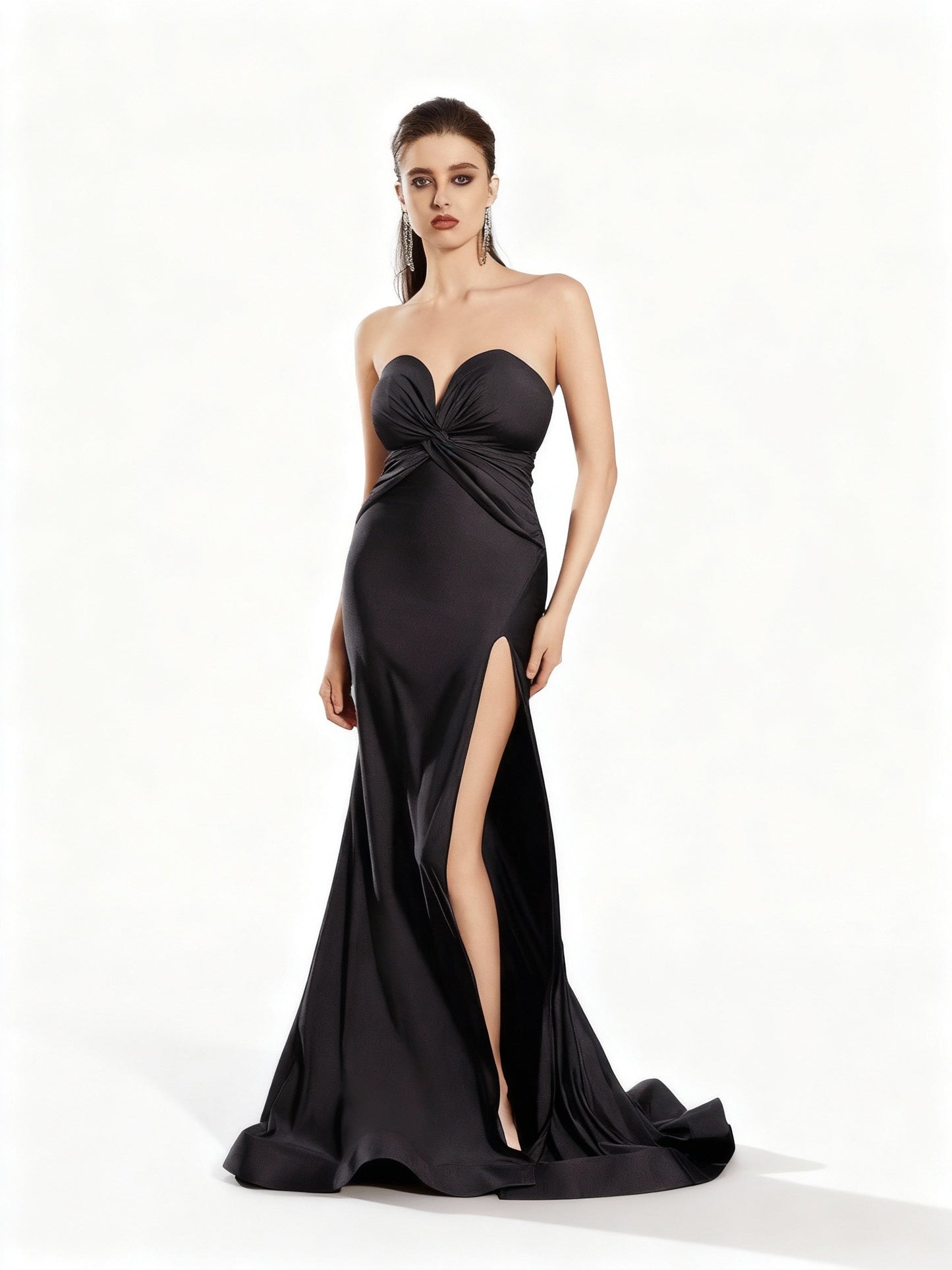 Stalluxe | Glamouröses Schulterfreies Kleid mit Gedrehtem Design und Beinschlitz XL