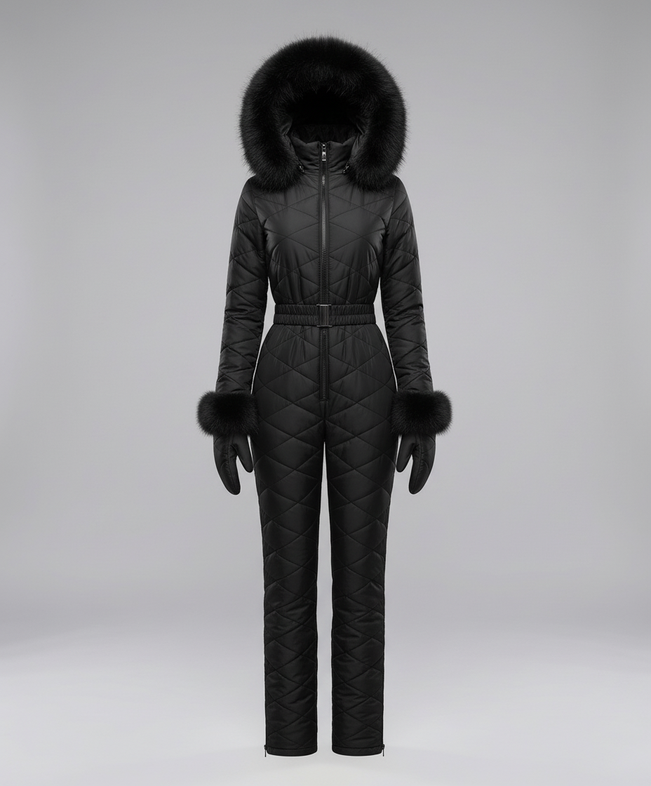 Stalluxe | Eleganter Damen Winteroverall Warm Schwarz