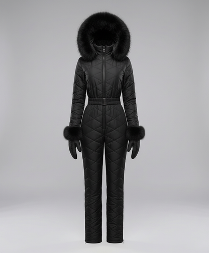 Stalluxe | Eleganter Damen Winteroverall Warm Schwarz