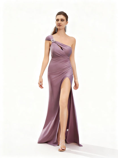 Stalluxe | Mauvefarbenes Faltenkleid für Brautjungfern